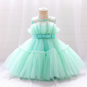 Girls Fashion Solid Color Puffy Net Yarn Cake Skirt