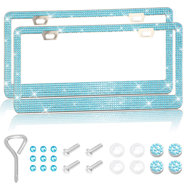 Stick-on Crystals License Plate Frame US Standard Acrylic Diamond License Plate Frame