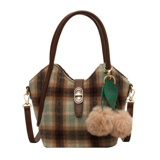 Plaid Women Shoulder Messenger Bag Retro