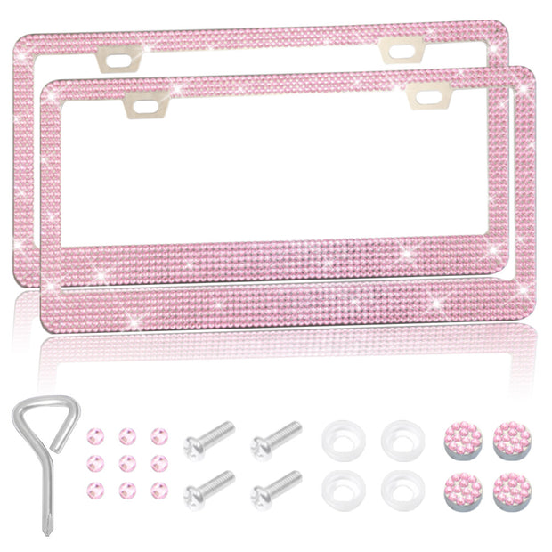 Stick-on Crystals License Plate Frame US Standard Acrylic Diamond License Plate Frame