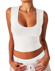 Women's Slim-fit U-neck Sleeveless Vest Top