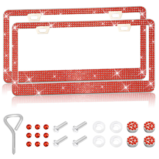 Stick-on Crystals License Plate Frame US Standard Acrylic Diamond License Plate Frame