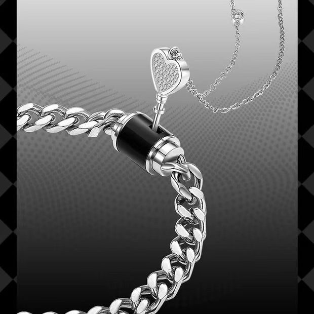 One Lock Love Little Lock Bracelet For Couple Necklace