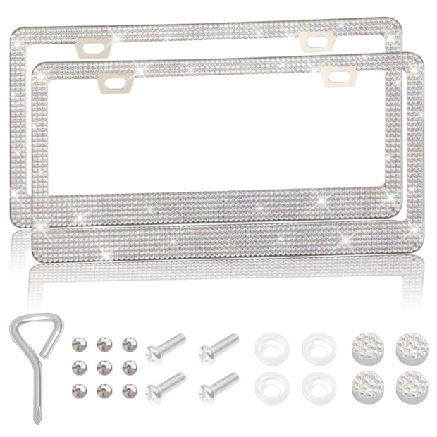 Stick-on Crystals License Plate Frame US Standard Acrylic Diamond License Plate Frame