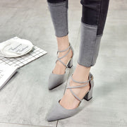 Korean Fashion Pointed Toe Buckle Strap High Heel Sandals