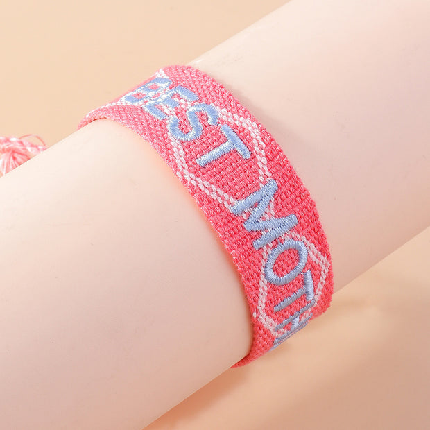 Mother's Day Woven Bracelet Flannel Mother's Day Commemorative Gift Carrying Strap