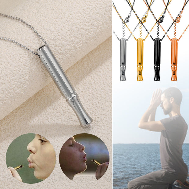 Stainless Steel Yoga Meditation Whistle Necklace