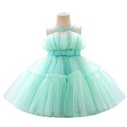 Girls Fashion Solid Color Puffy Net Yarn Cake Skirt