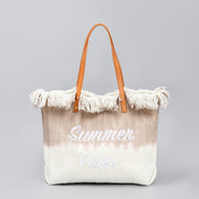 Embroidered Tote Tassel Canvas Bag Magnetic Bag Underarm Summer