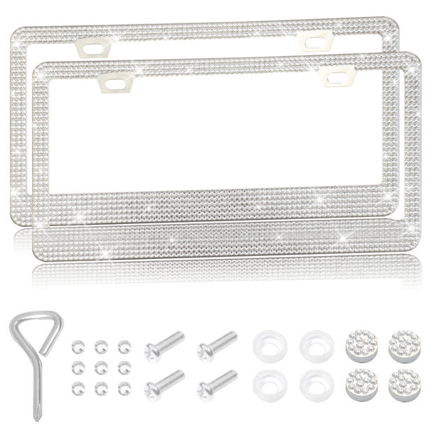 Stick-on Crystals License Plate Frame US Standard Acrylic Diamond License Plate Frame