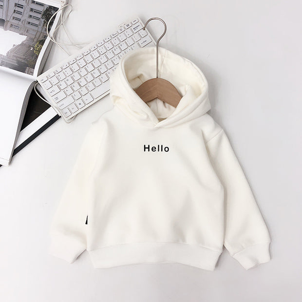 Children's Hooded Sweater Plus Velvet Padded Top