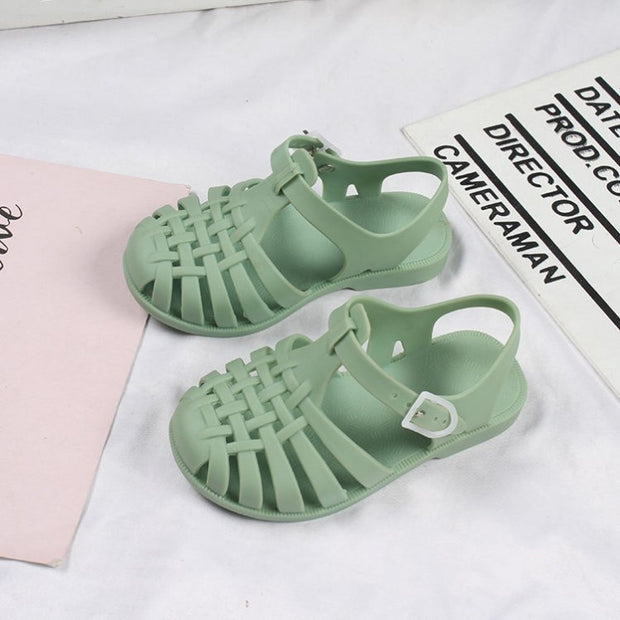 New Children's Small, Medium And Large With Soft Bottom Baotou Hole Shoes