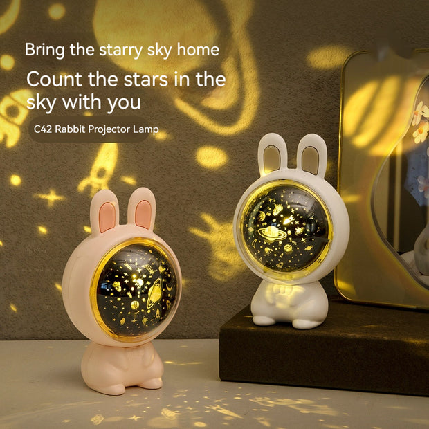 Creative Rabbit Star Light Projector Lamp Children Home Decor