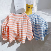 Temperament Striped Bottoming Shirt Tops For Boys And Girls