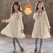 Children's Winter Princess Dress Plus Velvet Long Skirt