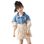 Fashion Simple Children's Denim Trench Coat