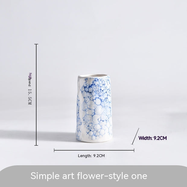 Ceramic Vase Decoration Art Body Small Blue And White Texture Homestay