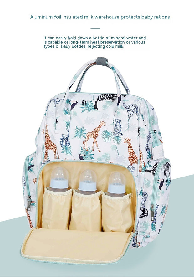 Fashion Waterproof Printed Nylon Multi-functional Large Capacity Backpack Portable Mummy Bag