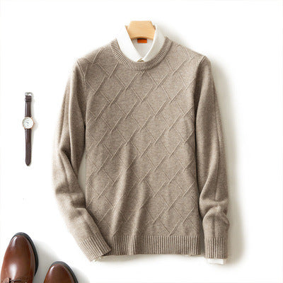 Men's Thick Loose Pullover Round Neck Cashmere Sweater