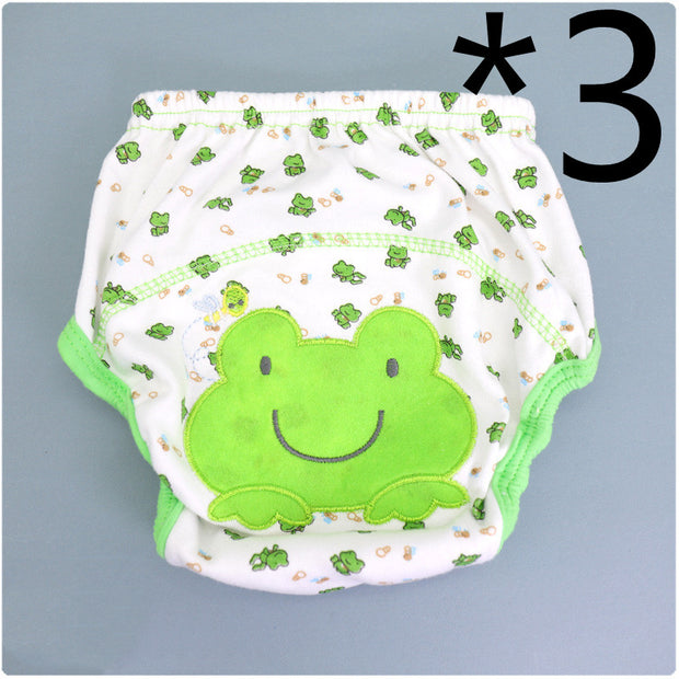 Summer Embroidered Baby Cotton Learning Pants  Diaper Pocket  Waterproof Training Pants  Leak-Proof Breathable Bread Pants