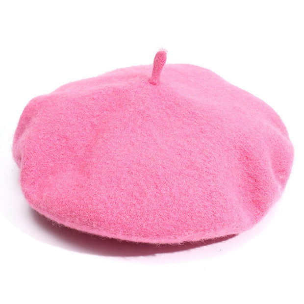 Artistic Wool Candy Color Painter Cap Fashionable Warm Hat