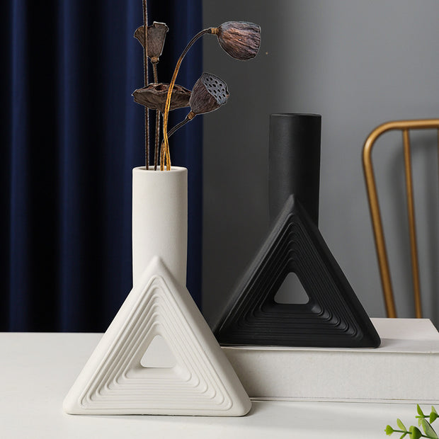 Geometric Vase Ceramic Modern Minimalist Furnishings Decoration