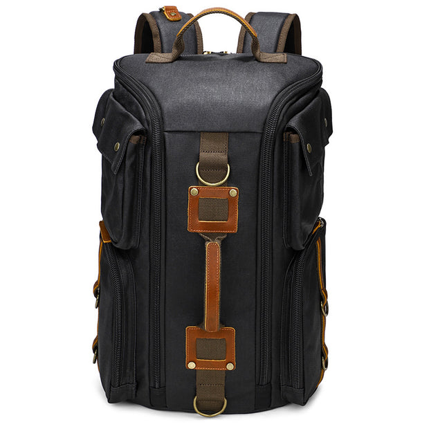 Men's Outdoor Leisure Waterproof Large Capacity Canvas Vintage Backpack