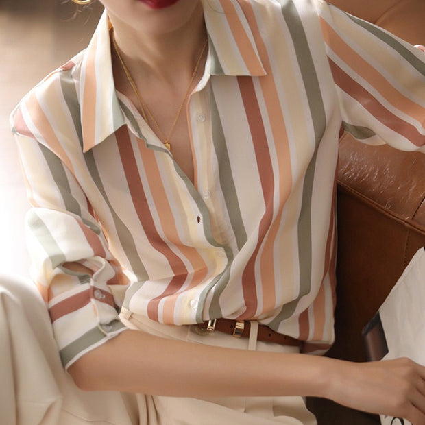 Striped Shirt Top For Women