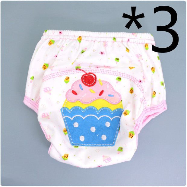 Summer Embroidered Baby Cotton Learning Pants  Diaper Pocket  Waterproof Training Pants  Leak-Proof Breathable Bread Pants