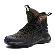 Flying Woven Breathable Protective Safety Shoes Large Size Mens Work Shoes