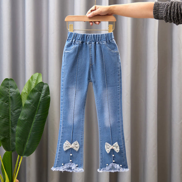 Children's Denim Wide Leg Pants Casual Speaker