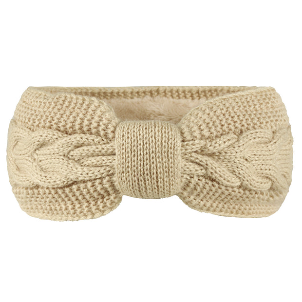 Women's Fleece-lined Wool Bow Hair Band