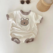 Baby Cute Bear Casual Short Sleeve Rompers