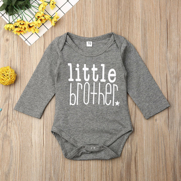 Letter Long-sleeved T-shirt | Male Baby Jumpsuit