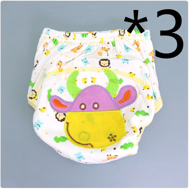 Summer Embroidered Baby Cotton Learning Pants  Diaper Pocket  Waterproof Training Pants  Leak-Proof Breathable Bread Pants