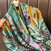 Women's Vintage Printed Silk Scarf