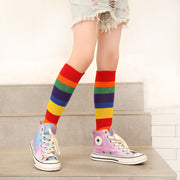 Mid-calf Socks Rainbow Cotton Socks