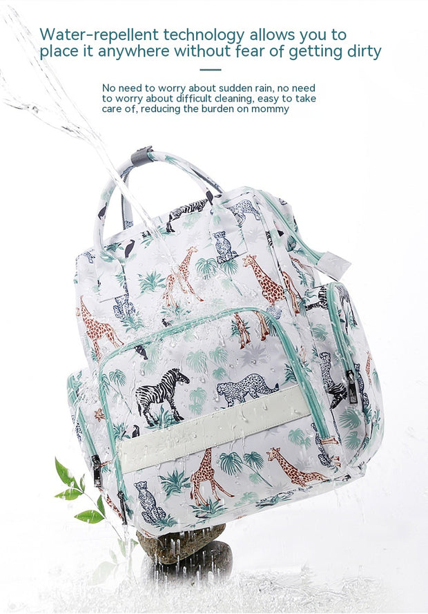 Fashion Waterproof Printed Nylon Multi-functional Large Capacity Backpack Portable Mummy Bag