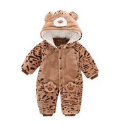 Autumn And Winter Thickening Outwear 0-1 Year Old Male And Female Baby Clothes Baby Bear Shape Jumpsuit