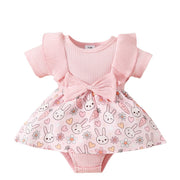 Baby One-piece Floral Bow Triangle Rompers