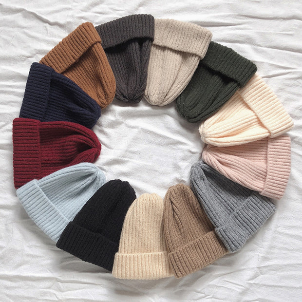 New Style Candy Color Light Board Wool Cap Thickened To Keep Warm