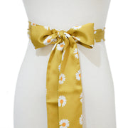 Women's Silk Little Daisy Lace Bow Decoration Silk Belt