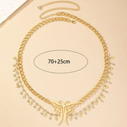 Metal Butterfly Pendant Multi-layer Chain Waist Chain Women's Accessories Tassel Niche Hot Girl Waist