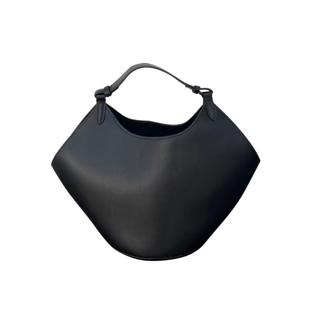 Frosted Cowhide Bucket Bag Large Capacity Genuine Leather