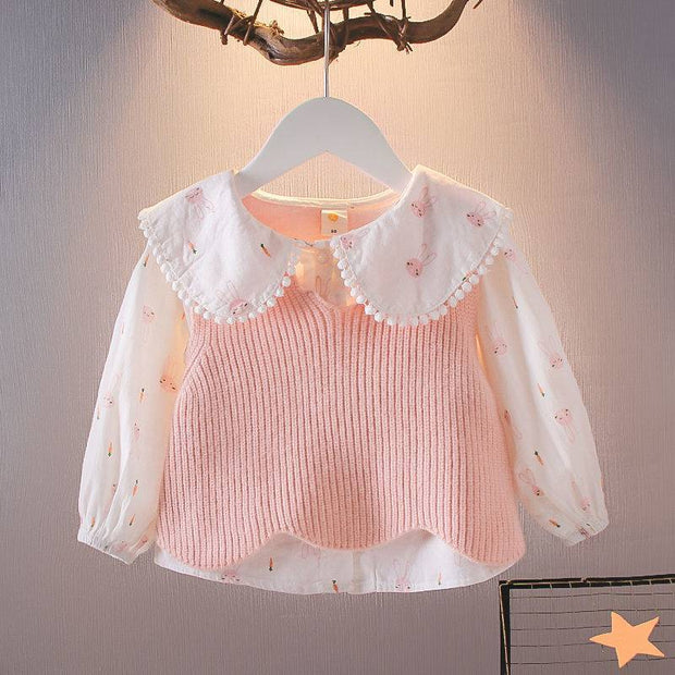 Baby Girl Spring Suit Girls Shirt Vest Two Piece Set