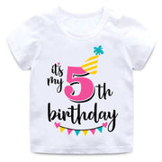 Children's Birthday Number Print Short Sleeve