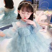 Girls' Spring Dress Children's Korean Style Mesh Yarn