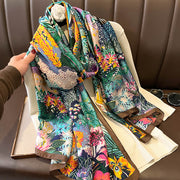 Women's Vintage Printed Silk Scarf