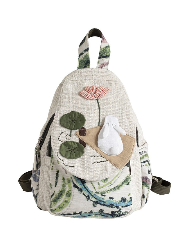 Fabric Backpack Multi-compartment Versatile Casual