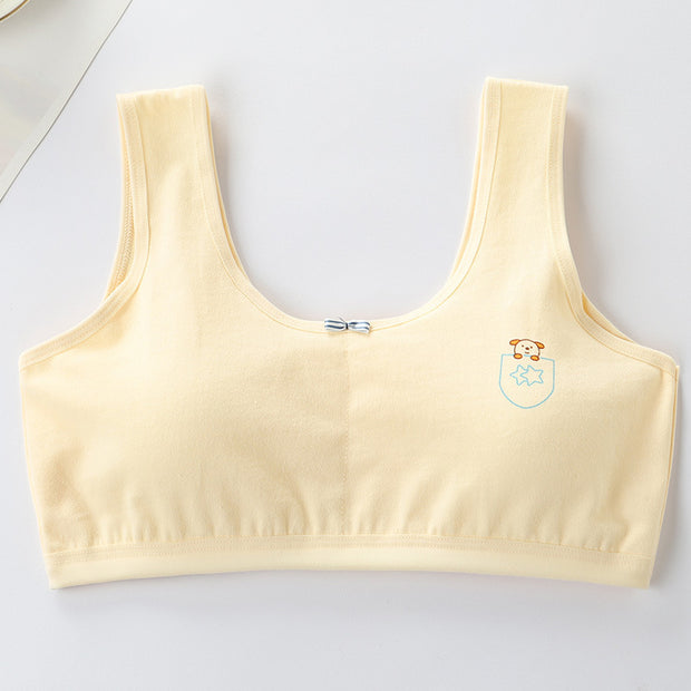 Primary Student Vest Female Junior High  Girl High School  Underwear Pure Cotton Bra